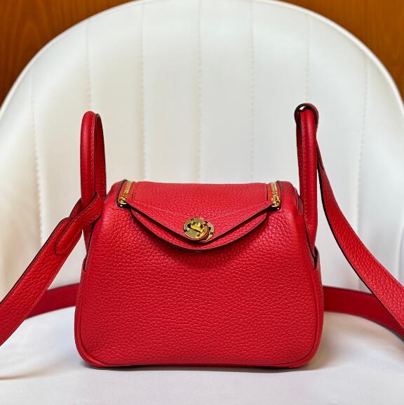 【エルメス HERMES】ミニリンディ トリヨンクレマンス ルージュトマト ゴールド金具(50％手縫い＋50％マシン)
